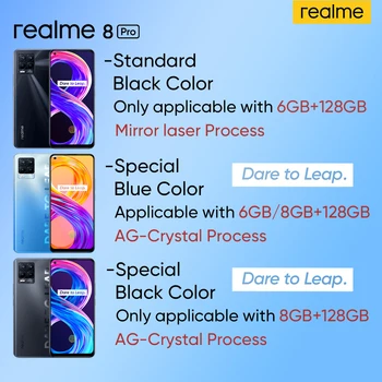 Realme 8 Pro Smartphone 108MP Camera Russian Version Snapdragon 720G Processor 6.4'' inch AMOLED Dispaly 50W Super Dart Charge 2