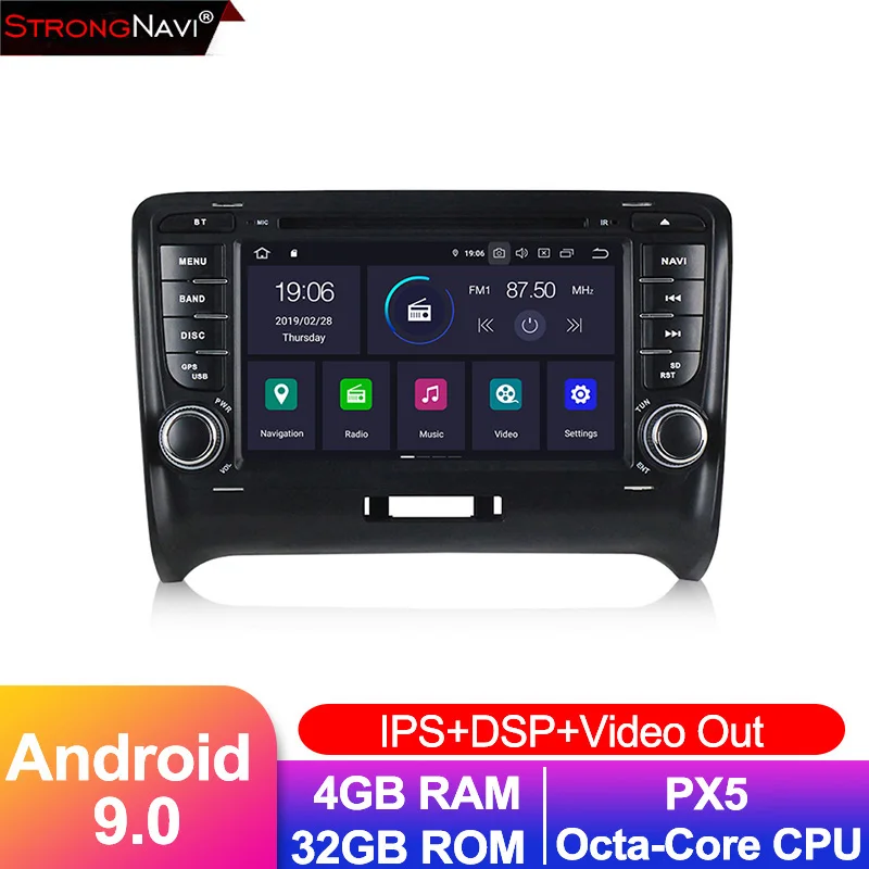 4G+ 64G Android 9,0 2 DIN автомобильный DVD мультимедийный плеер для Audi TT MK2 8J 2006 2007 2008 2009 2010 2011 2012 ips экран DSP wifi BT - Цвет: 8 core 4G 64G