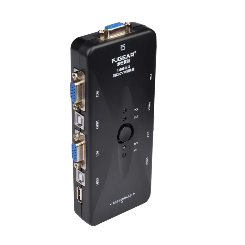 4 порта kvm переключатель USB 2,0 VGA разветвитель принтер Мышь Клавиатура Pendrive Share Switcher 1920* 1440VGA переключатель коробка адаптер