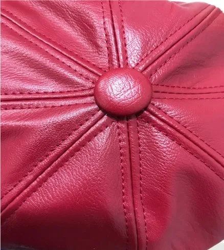 Кожаный берет Женская восьмиугольная кепка berret cappelli donna Британский живописец frenchat заколка petten PU живописные шапки bere