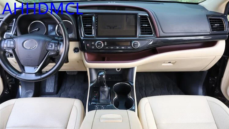 

Car Interior Mouldings Sequins Modification Decorative Trim Frame Carbon Fiber Color For Highlander 2015 2016 2017 2018 2019
