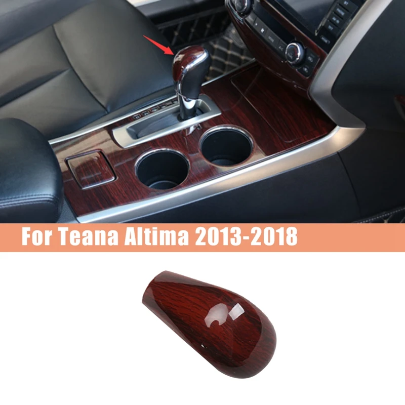 Wood Grain Central Console Gear Shift Knob Trim Shift Lever Cover for