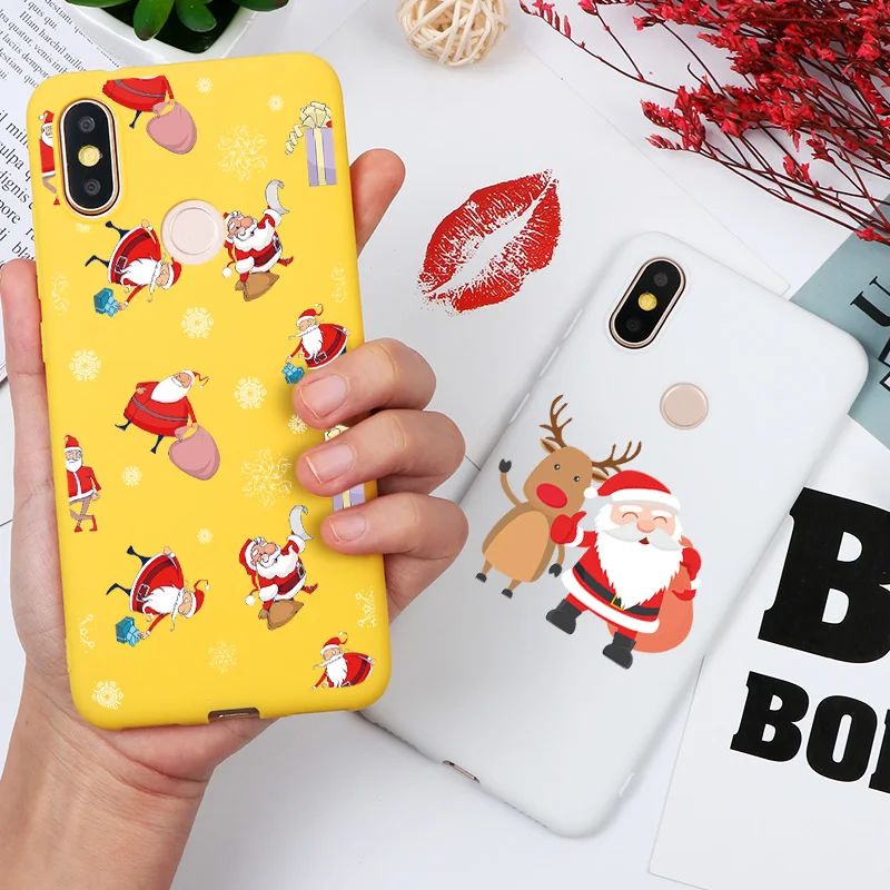 

Happy New Year Deer Case For Coque Xiaomi Redmi Note 7 8 6 5 Pro Plus S2 7A 6A 4X 5A Matte TPU Case For Redmi K20 Pro Back Cover