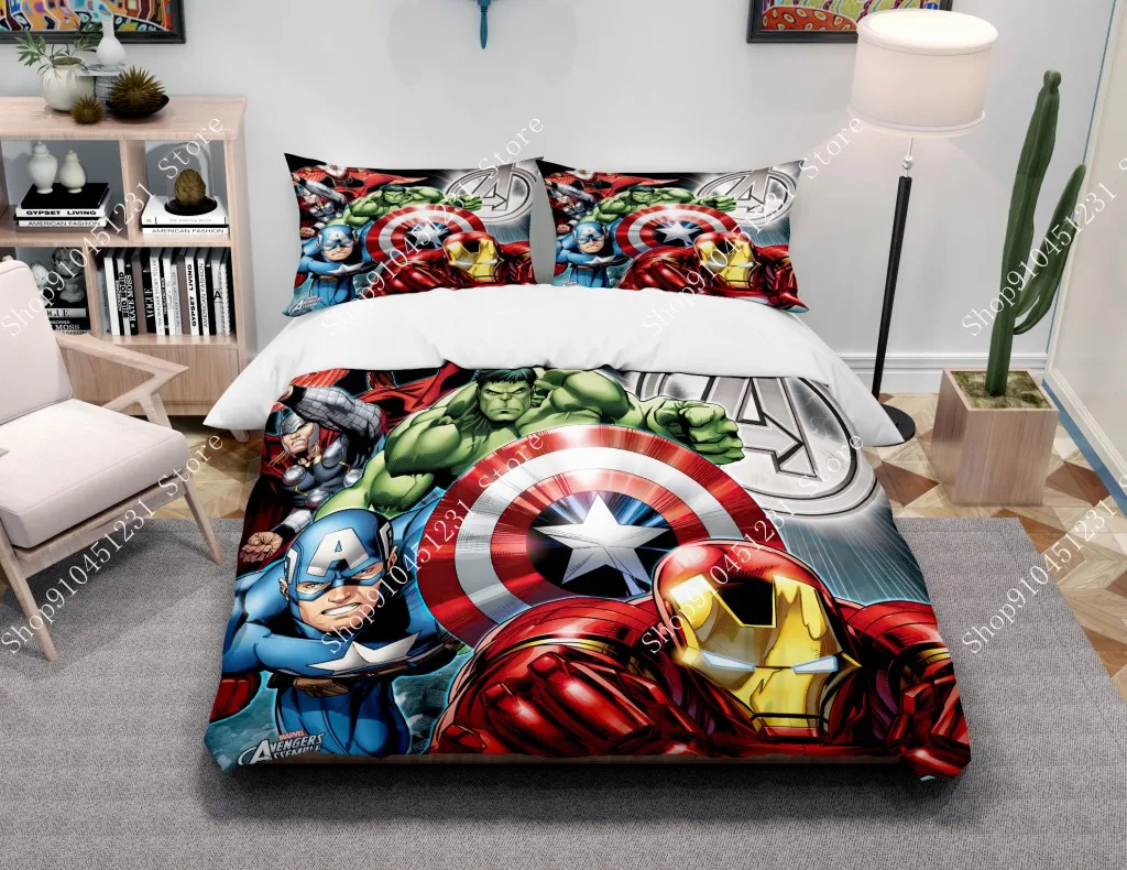 Marvel The Avengers Iron Man Bedding Set Thor Captain America Hulk Bed