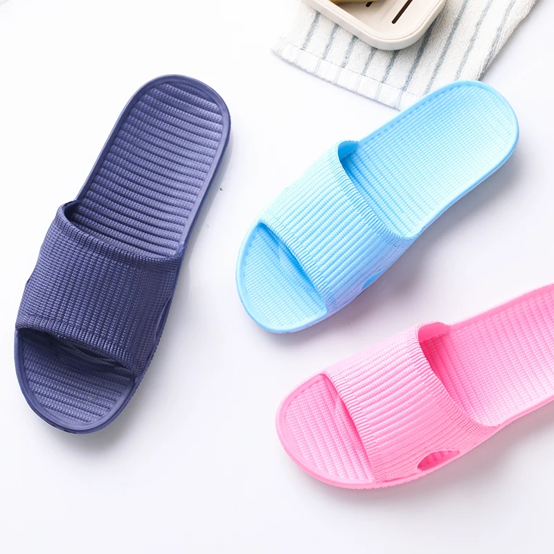 POLALI Women Stripe Flat Bath Slippers Summer Sandals Indoor & Outdoor Slippers Women Basic Flip Flops scarpe donna buty damskie