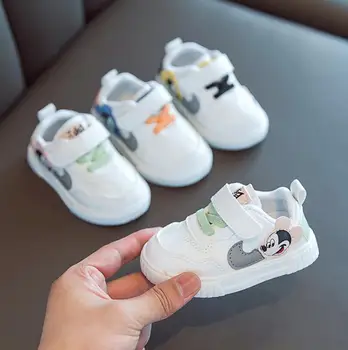 

Disney new autumn baby toddler shoes boys spring girls casual shoes cartoon Mickey mouse children's white shoes
