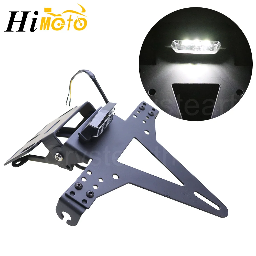 Black Motorcycle Street Bikes Metal Rear Tail Light Mount License Plate