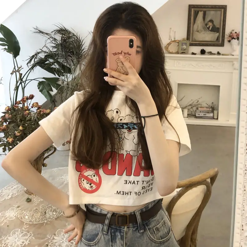 cartoon crop tee