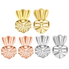 Серьги-гвоздики Seanuo в виде короны, поддержка, подходит для женщин, ювелирные изделия, серебро/золото, сердце, мочка уха, серьги, подтяжка, подходит для аксессуаров