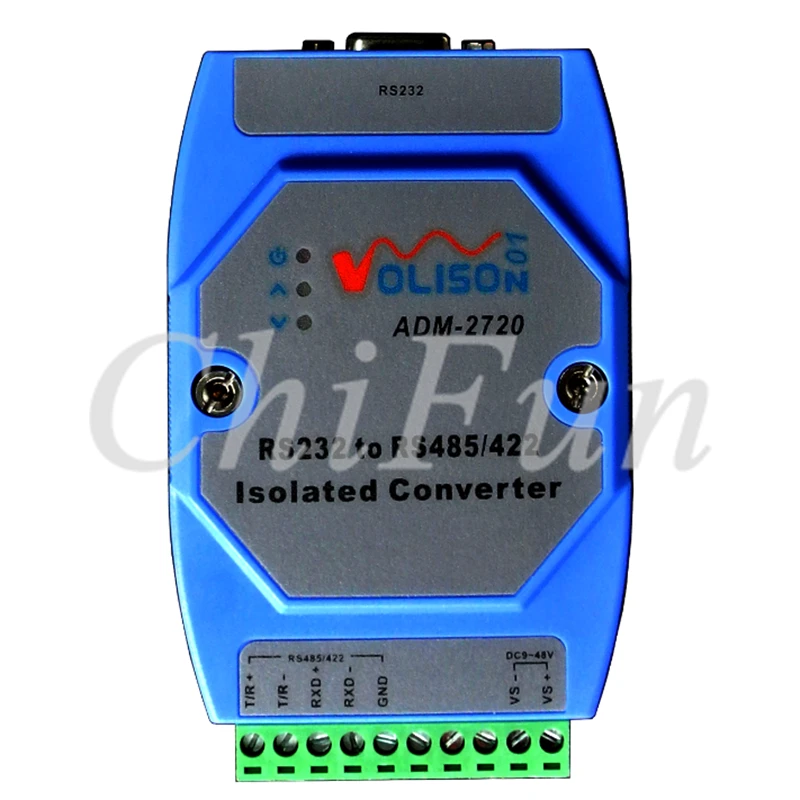 

ADM-2720 Industrial photoelectric isolation RS232 to RS485 / 422 active lightning protection rail installation