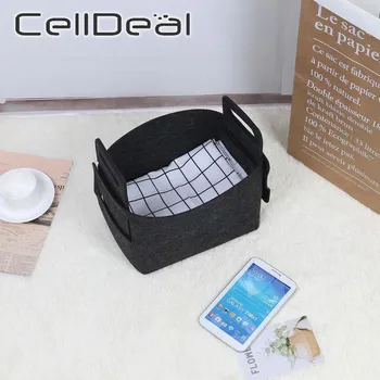 

1 Pcs Folding Felt Storage Bag Book Basket Dirty Clothes Toys Holder Container Home Living Room Casual Casual Unisex Solid