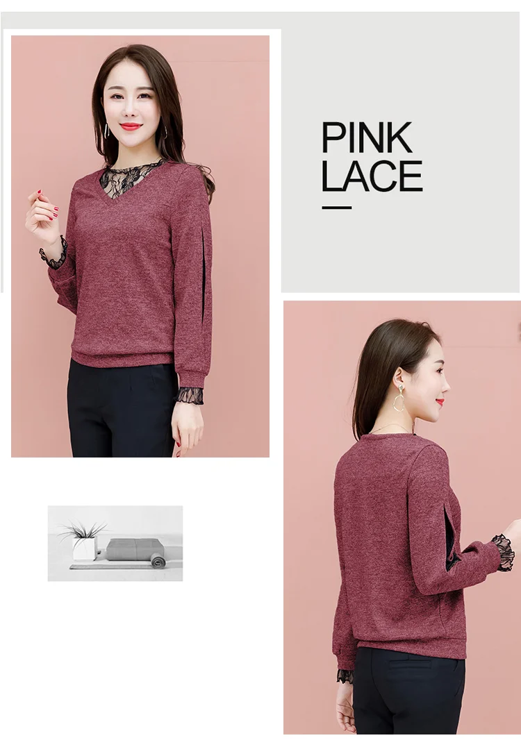 Blusas mujer de moda женские рубашки Женская мода новая весенняя рубашка с длинным рукавом Повседневная кружевная женская блузка 7890 50