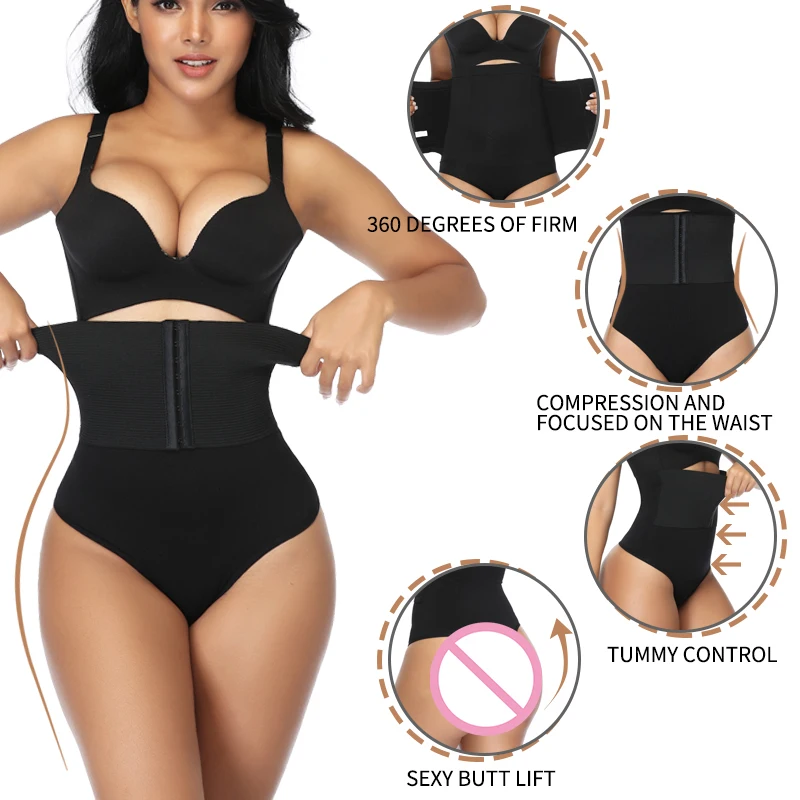 Fajas Colombianas Body Shaper Tummy High Waist Training Control Thong Panties LC