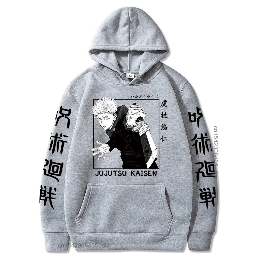 

Japanese Anime Hoodies Jujutsu Kaisen Graphic Hoodie Anime Streetwear Aesthetic Harajuku Yuji Itadori Camisas Streetwear Male