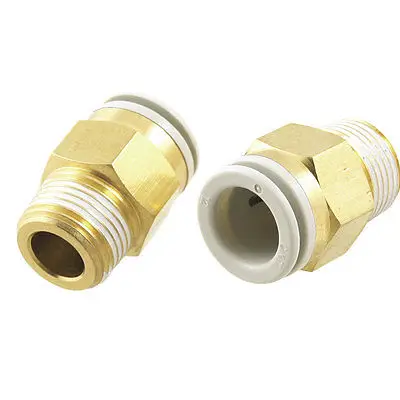 

10 Pcs Push in to Connect Pneumatic Straight Fitting 3/8" PT x 15/32