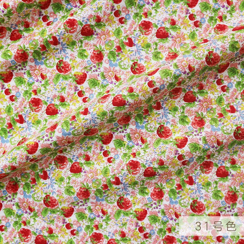 50x145 см печать свежий цветочный саржа хлопковая Лоскутная Ткань DIY шитье детская одежда ткань сделать постельные принадлежности одеяло для ребенка и ребенка - Цвет: 31
