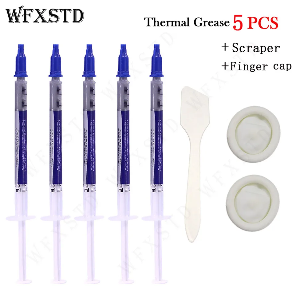 

WFXSTD 5PCS CPU GPU Thermal Grease Paste Compound Silicon Scraper CPU Processor Heatsink Thermal Grease silicone