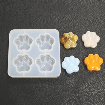 

Cat Paw Silicone resin Mold (4 Cavity) Dog Paw Mold Animal Clear Mold for UV Resin Decoden Cabochon DIY Resin Molds for Jewelry