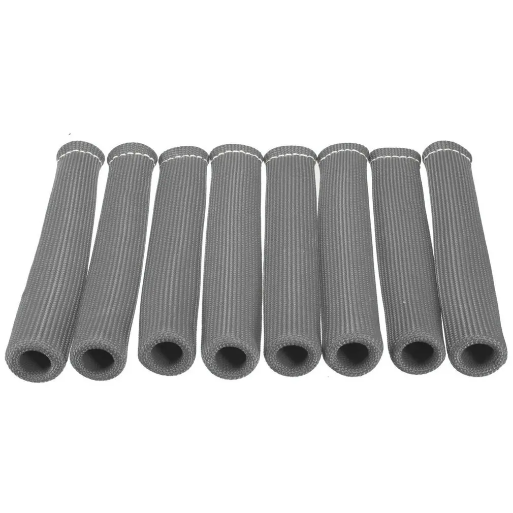 

8pcs/set Red Engine Spark Plug Ignition Wire Heat Boot Heat Shield Protector Cover Sleeve Car Accessories