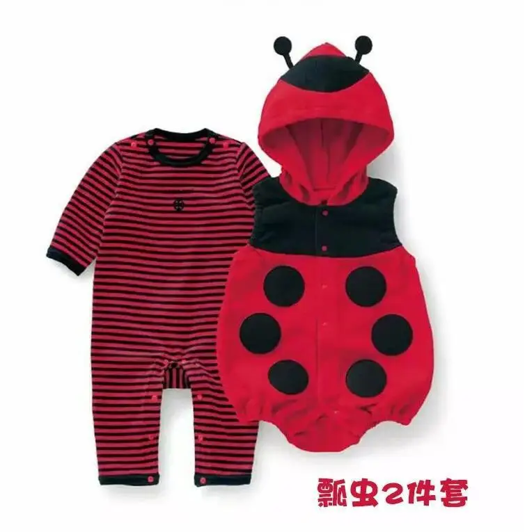 

2019 Autumn And Winter New Style 0-4-Year-Old Newborn Infant Baby Rompers Climbing Clothes One-piece Cute Bees Ladybug Set