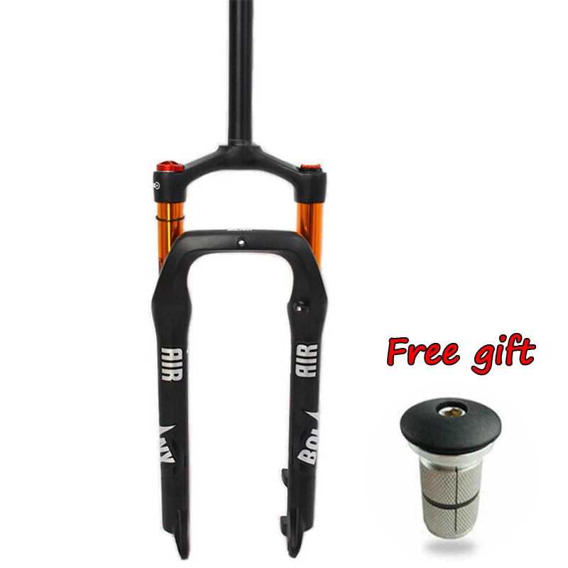 26 inch BOLANY подвеска Fat Fork Disc 26*4," Воздушный шок 1-1/8" MTB пляж снег велосипед 9 мм QR 120 мм путешествия 1-1/8 Threadless горные велосипеды - Цвет: 26 inch