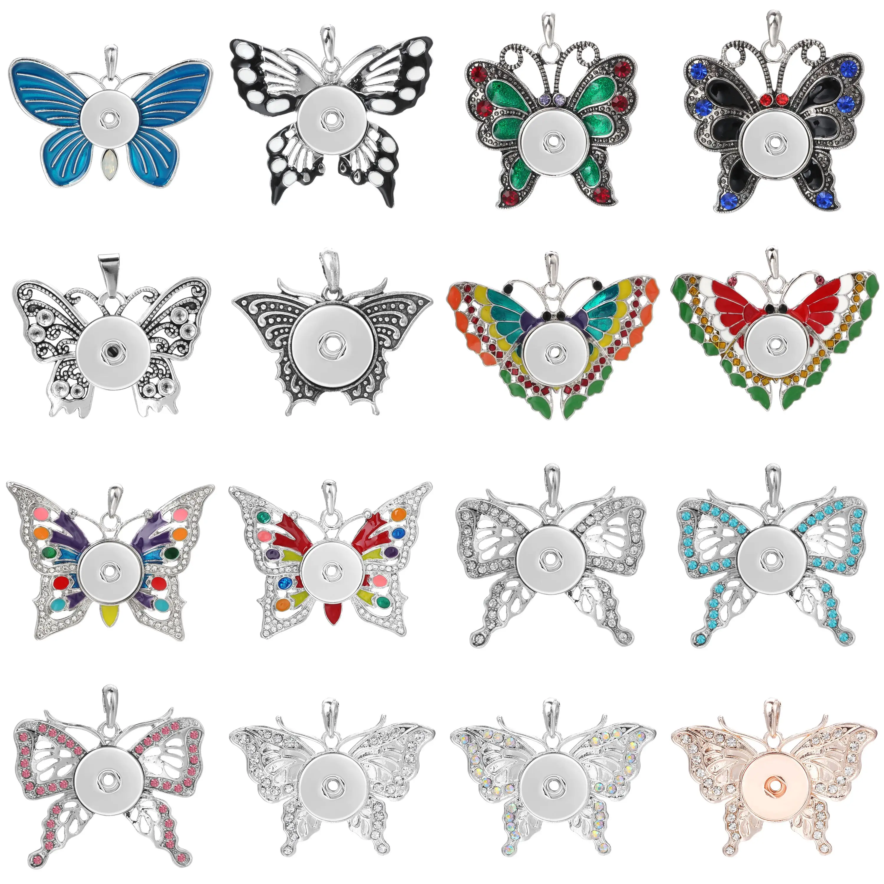 

10 шт./лот Горячая застежка кулон ожерелье металлическая застежка ожерелья подходит для 18 мм кнопки модная застежка ювелирные изделия DIY кулон