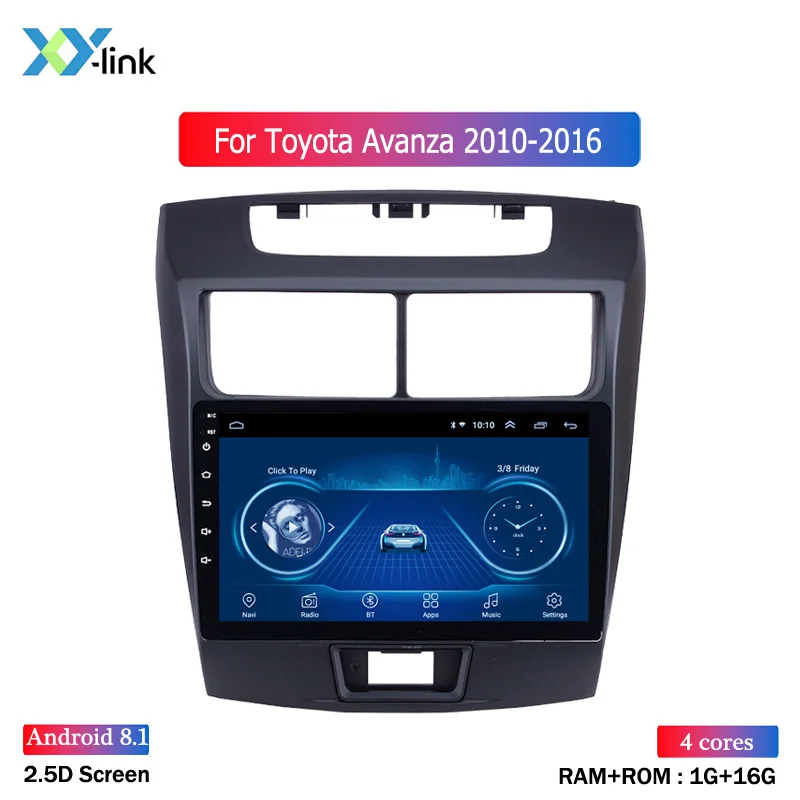 Android 8,1 Автомобиль Радио Мультимедийный видеоплеер навигации gps для Toyota Avanza 2010 2011 2012 2013 - Color: 4 CORES 1G RAM
