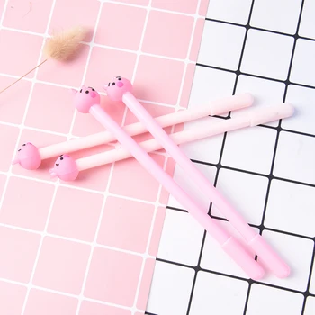 

2pcs/pack Kawaii Cartoon Pink Pig Gel Ink Pen Stationery Kids School Office Plastic Material Writing Tools Gifts Supplies