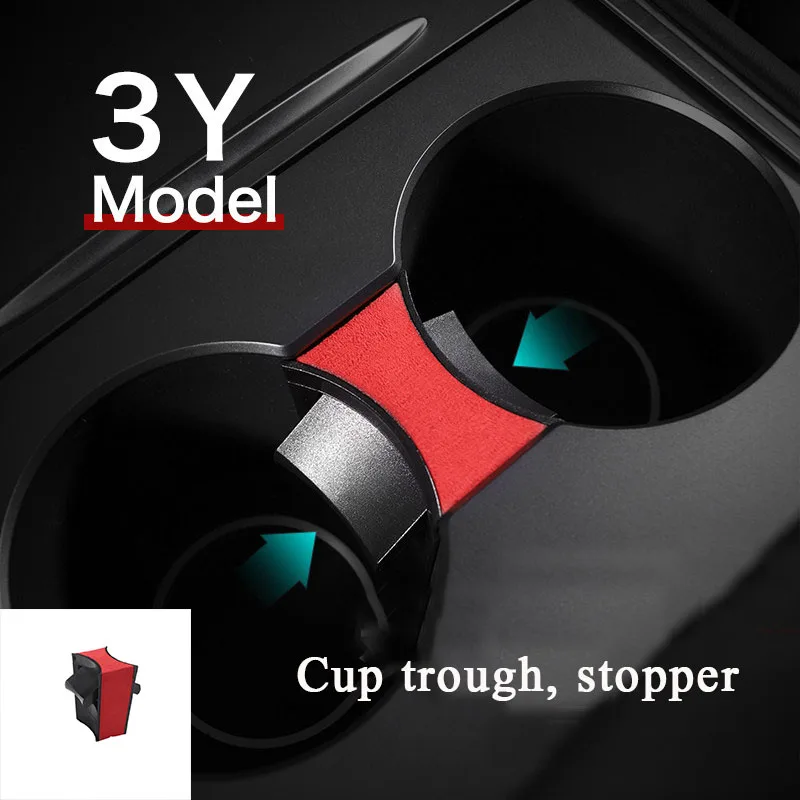 

For Tesla Model 3 2021 Model y Car Water Cup Bottle Holder Trough Stopper Car Accessories Products Interior Parts Organizer