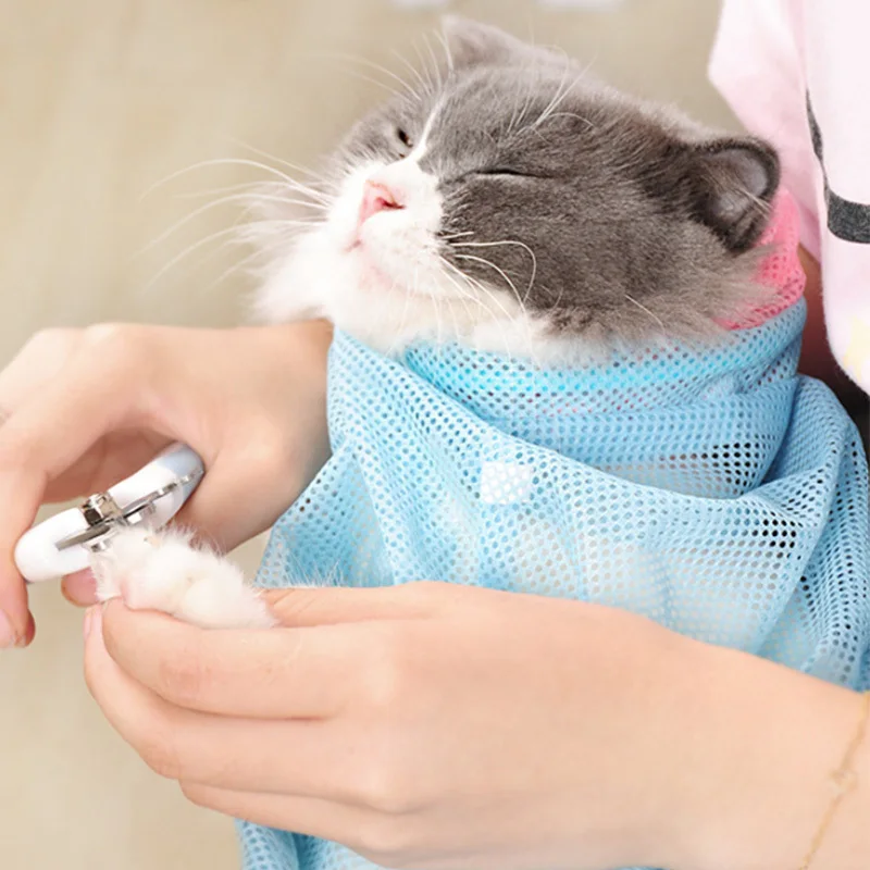 1 pcs Pet Cat Grooming Bath Bag Constraint Dogs Grab Biting Adjustable Polyester Cat Washing Bags Pet Supplies