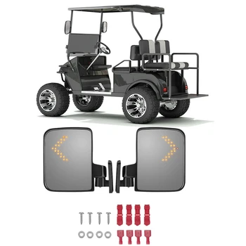 

New Side Rearview Mirror with Turn Signal Fit Golf Cart Club Car for Yamaha EZGO TXT Drive