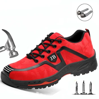 Zapatos De trabajo a prueba De trabajo para hombre, calzado De Seguridad transpirable con puntera De acero, antigolpes, antiperforación, militares