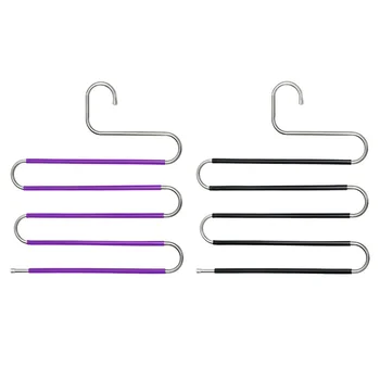 

1pc S Type Multi Layers Hangers Rack Home Cabinet Wardrobe Closet Storage Trousers Functional Hangers