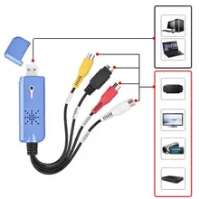 USB 2,0 Видео Аудио карта захвата адаптер конвертер VHS в DVD для Win XP 7 NTSC PAL преобразования аналогового видео в цифровой формат