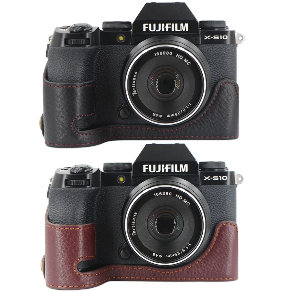 Borsa Protettiva Mezza Custodia In Vera Pelle Per Fujifilm X-S10