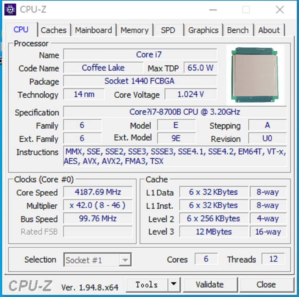 Процессор 8TH COFFEE LAKE i7-8700B SRCX2 модифицированный процессор 3 2 ГГц 6C12T 65 Вт жидкий