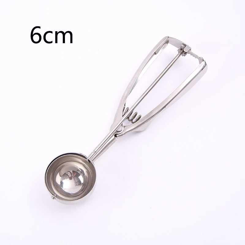 4/5/6CM Ice Cream Spoon Stainless Steel Spring Handle Cookie Scoop Fruit Watermelon Dig Ball | Дом и сад