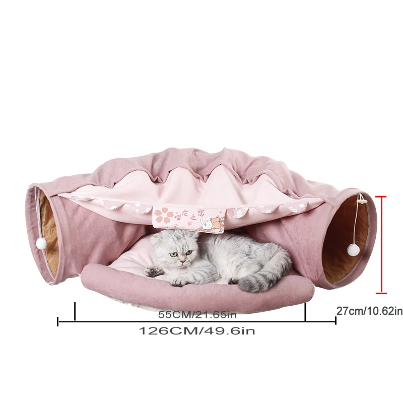 white paw dog toy Pet Cats Tunnel Toy Interactive Play Toy Mobile Collapsible Ferrets Rabbit Bed Tunnels Tube Indoor Toys Kitten Exercising Produc cat toys Toys