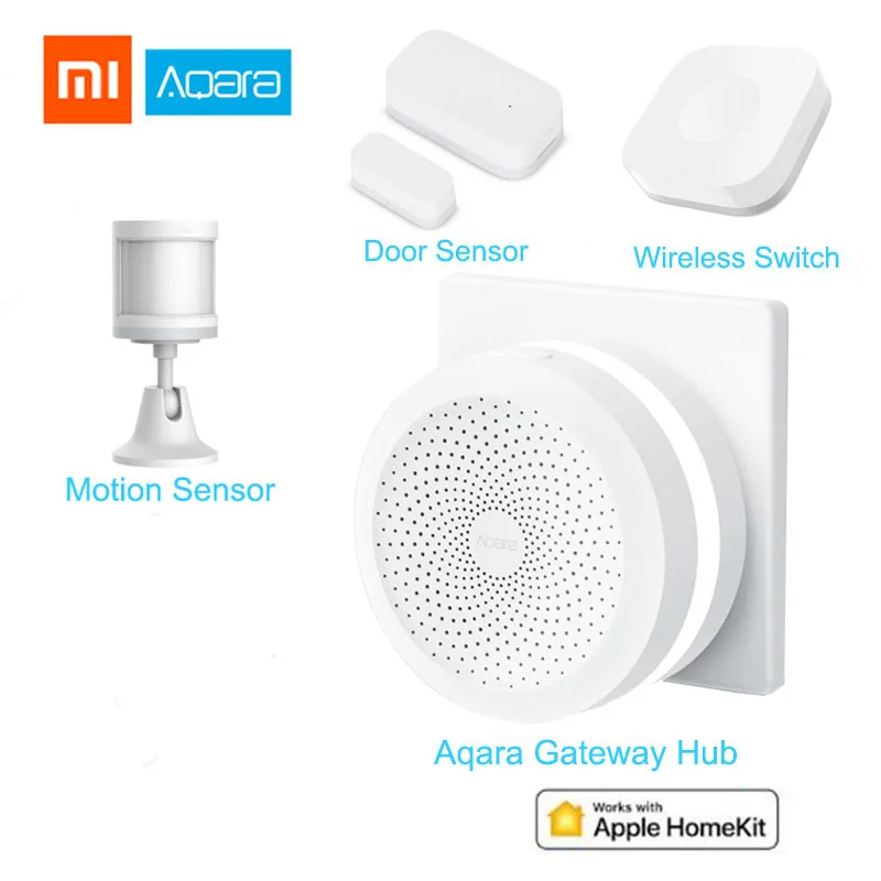 Aqara 4 in one XiaomiAqara Смарт Домашняя одежда s шлюз концентратора оконные и дверные профили Сенсор человеческого тела Беспроводной переключатель Температура воды влажности Сенсор домашняя одежда - Цвет: Aqara 4 in one