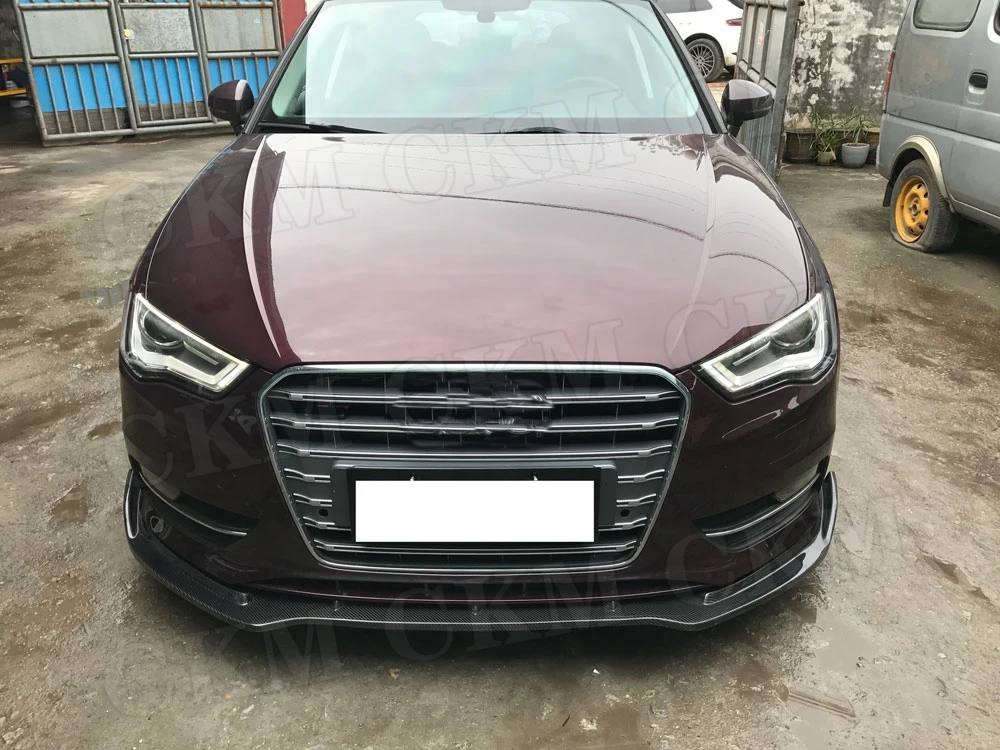 Передний спойлер из углеродного волокна для Audi A3 Sline S3 Седан 4 двери Защита подбородка бампера автомобиля Стайлинг