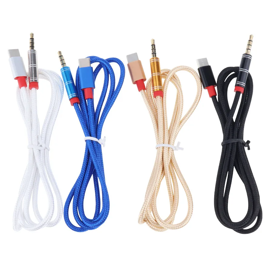 USB Type C To 3 5mm Male Headphone Aux Audio Cable Type C to 3 5 Jack Adapter for Samsung Huawei Oneplus Xiaomi 2000pcs