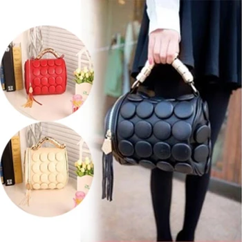 

New Fashion Women Messenger Bag PU Leather Handbag Multifunctional Cylinder Shoulder Bags with Tassel Bolsos Mujer OH66