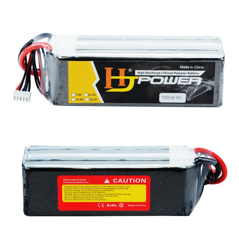 HJ 7 4 V 11 1 14 8 22 2 7500mAh 45C-90C RC 3s Lipo батарея для 1:10 TRX автомобиль Лодка Вертолет