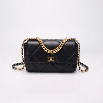 

Fashion Lozenge Chain Bag New Embroidered Handbag Women Leather Handbags