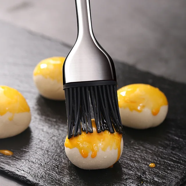 1 Pc Szilícium -Dioxid -Olajkefe Konyhai Főző Szerszámok Rozsdamentes Acél Fogantyú Barbecue Basting Olajkefe Konyha Diy Kiegészítők - Image 5