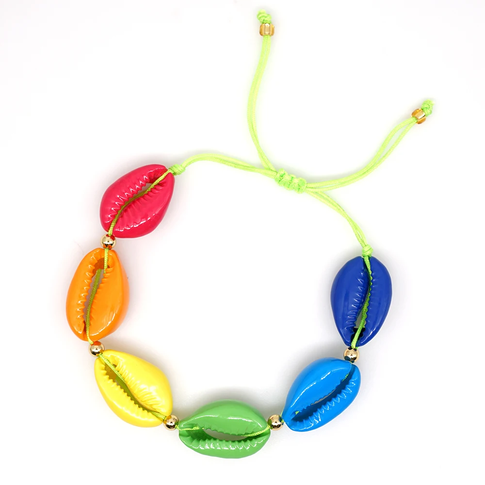 

Go2boho Rainbow Bracelets Summer Beach Jewelry Colorful Shell Bracelet For Women Bohemian Pulseras Mujer 2019 Trendy Handmade
