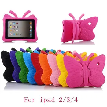

3D Cartoon Butterfly Case For Apple iPad 2 3 4 Case for ipad 4 Kids Safe Stand Shockproof Tablet Cover for ipad 3 for ipad 2