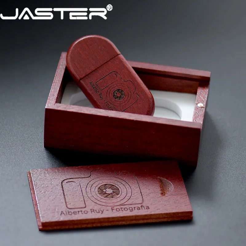 JASTER Деревянный USB 2 0 с коробкой usb флеш накопитель лазерная гравировка ручка 4 ГБ 8