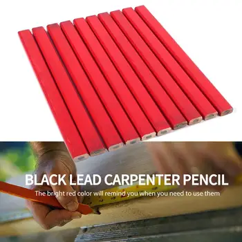 

10Pcs Pencils Black Lead For DIY Builders Joiners Woodworking Drop Shipping Support