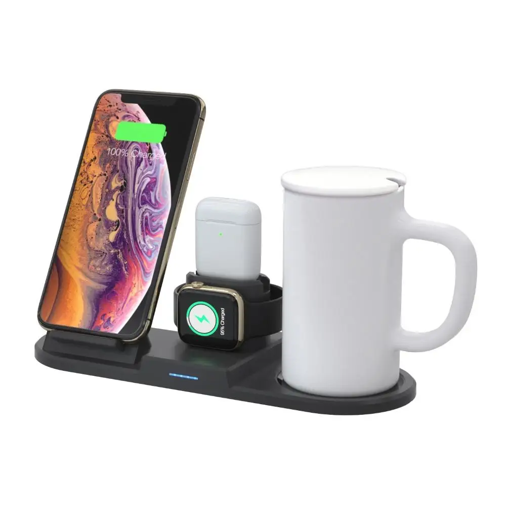 

Multifunctional Phone Holder Qi Wireless Charger Thermostatic Ceramic Cup for iPhone iWatch Air Pods